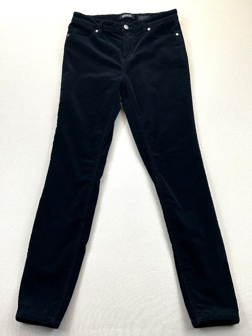 Buffalo David Bitton Icon Mid Rise Corduroy Pants Womens 6/28 Black Slim Sculpt